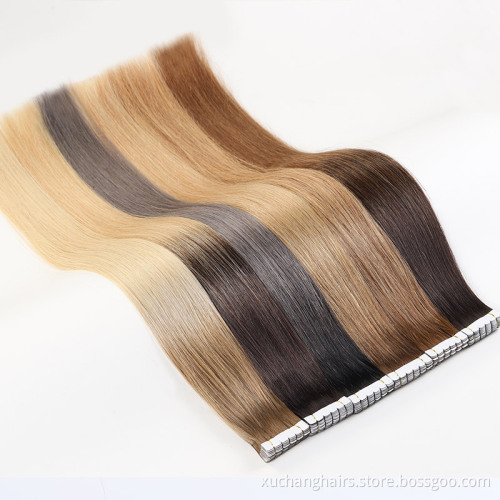 Peruvian Double Drawn Tape Extensions Curly Virgin Hair